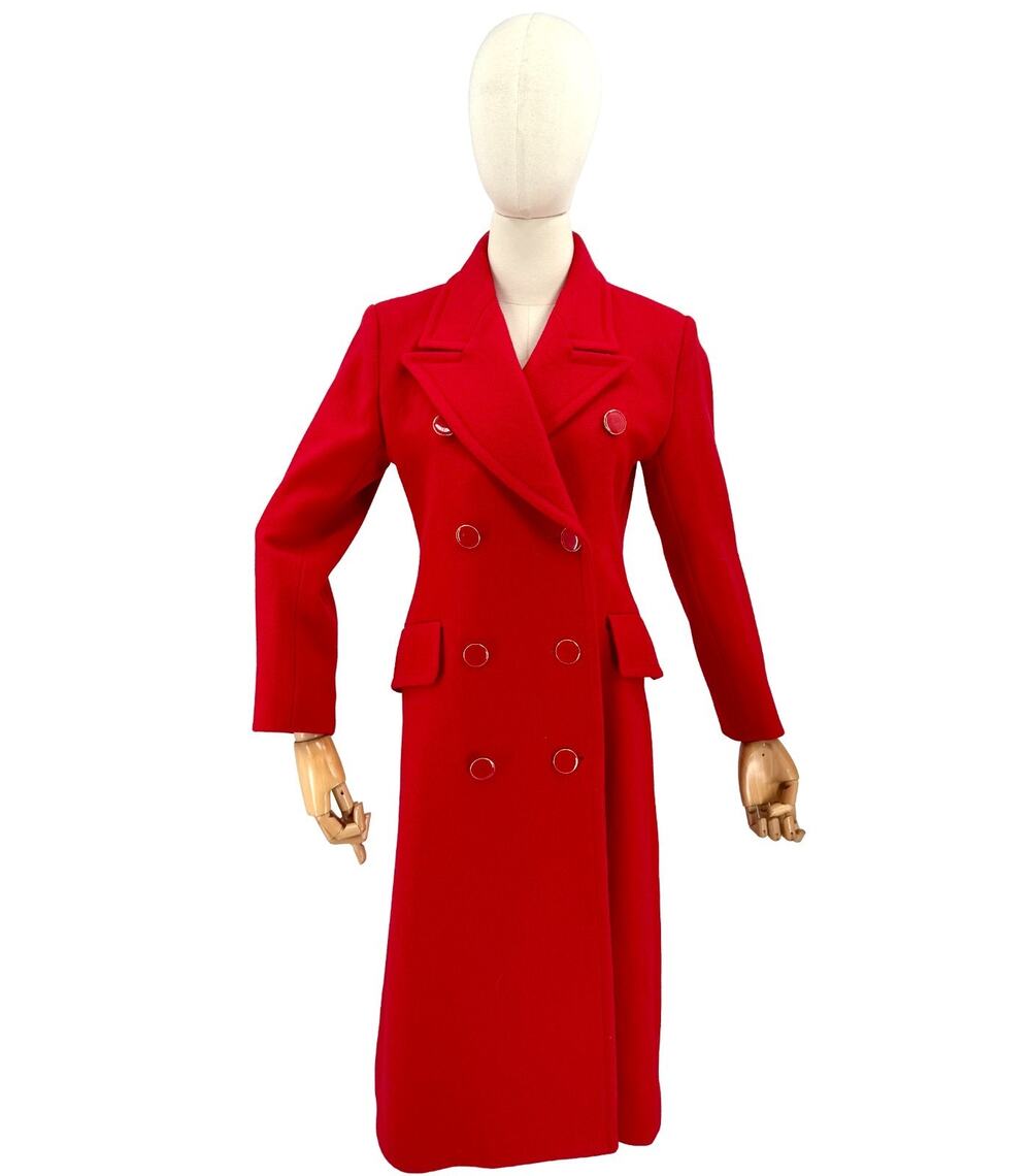 MINT Vintage 90s Woolrich Red 100% Wool Double-Breasted Coat